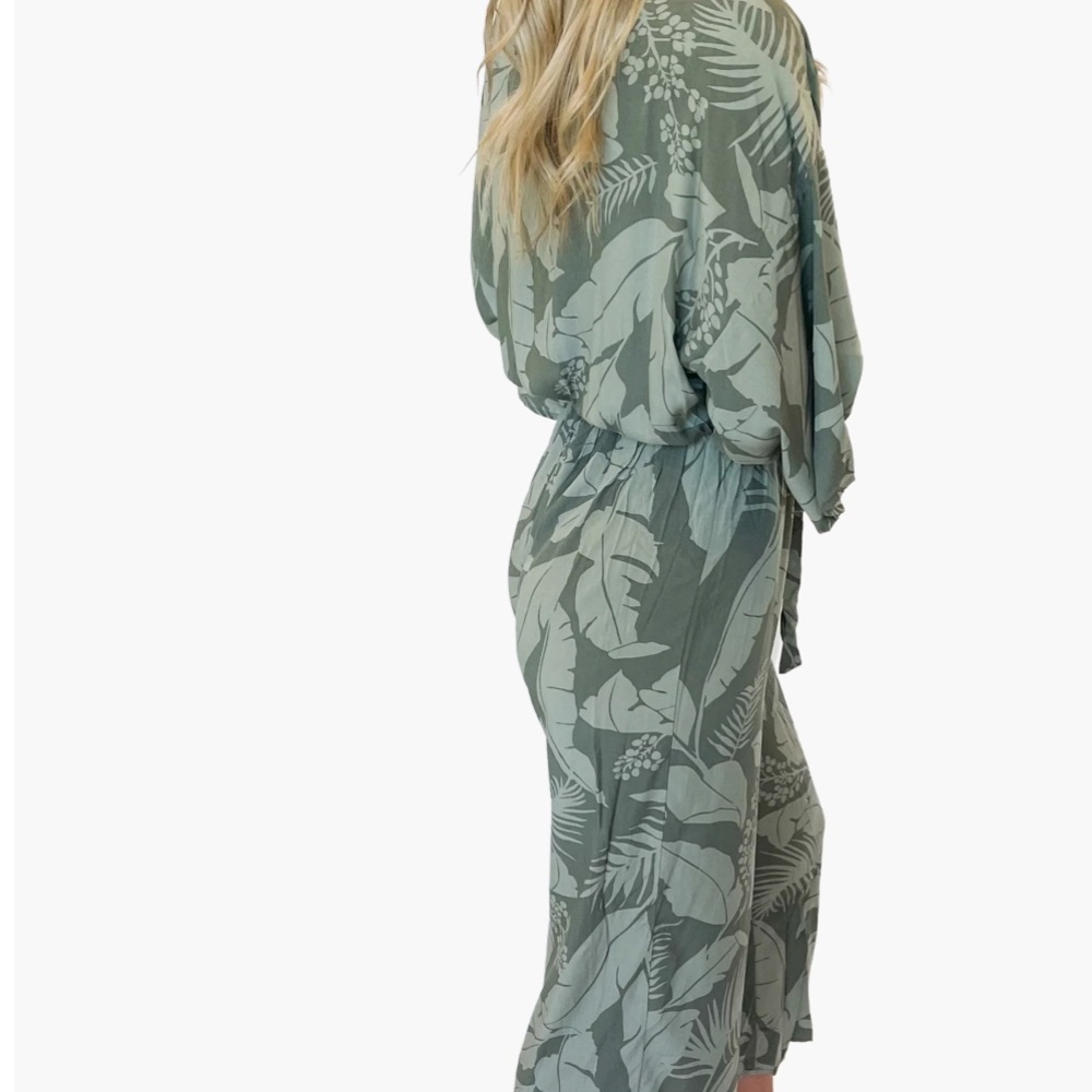 Tropical Kimono Sleeve Jumpsuit - small - Picture 3 of 6